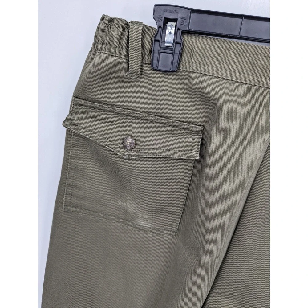 Vtg Boy Scouts of America Cargo Pants Men's 36 x 28, Green 6 Pocket Elastic